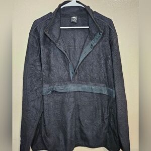 Starter Authentic Black Fleece Pullover Snap Button Size 2XL